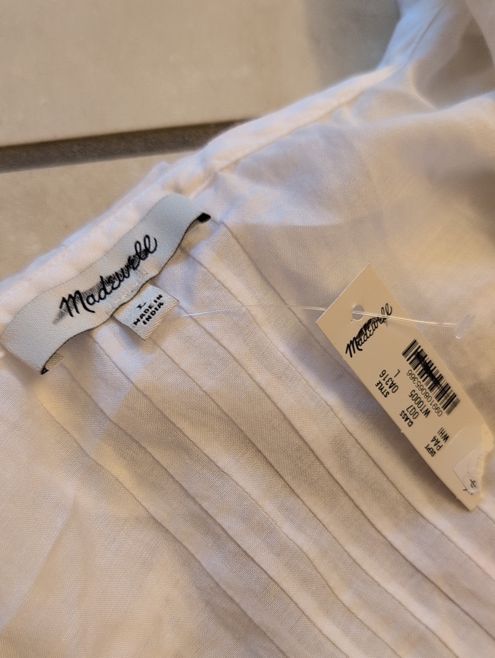 NWT Madewell Blaire Mini Dress White Cotton Voile Lined Short Sleeve Size L - Picture 4 of 11